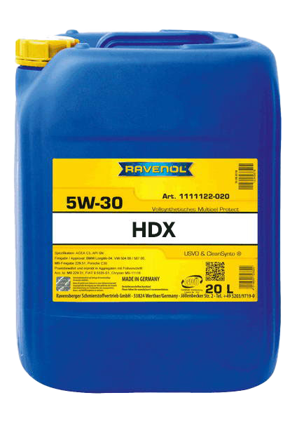 Моторное масло Ravenol HDX SAE 5W-30, 20л (RAVENOL: 1111125-B20-01-888)